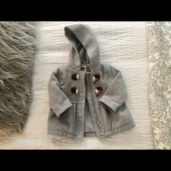 Old Navy Other - Heather Gray Old Navy 6-12M Pea Coat W/Toggles